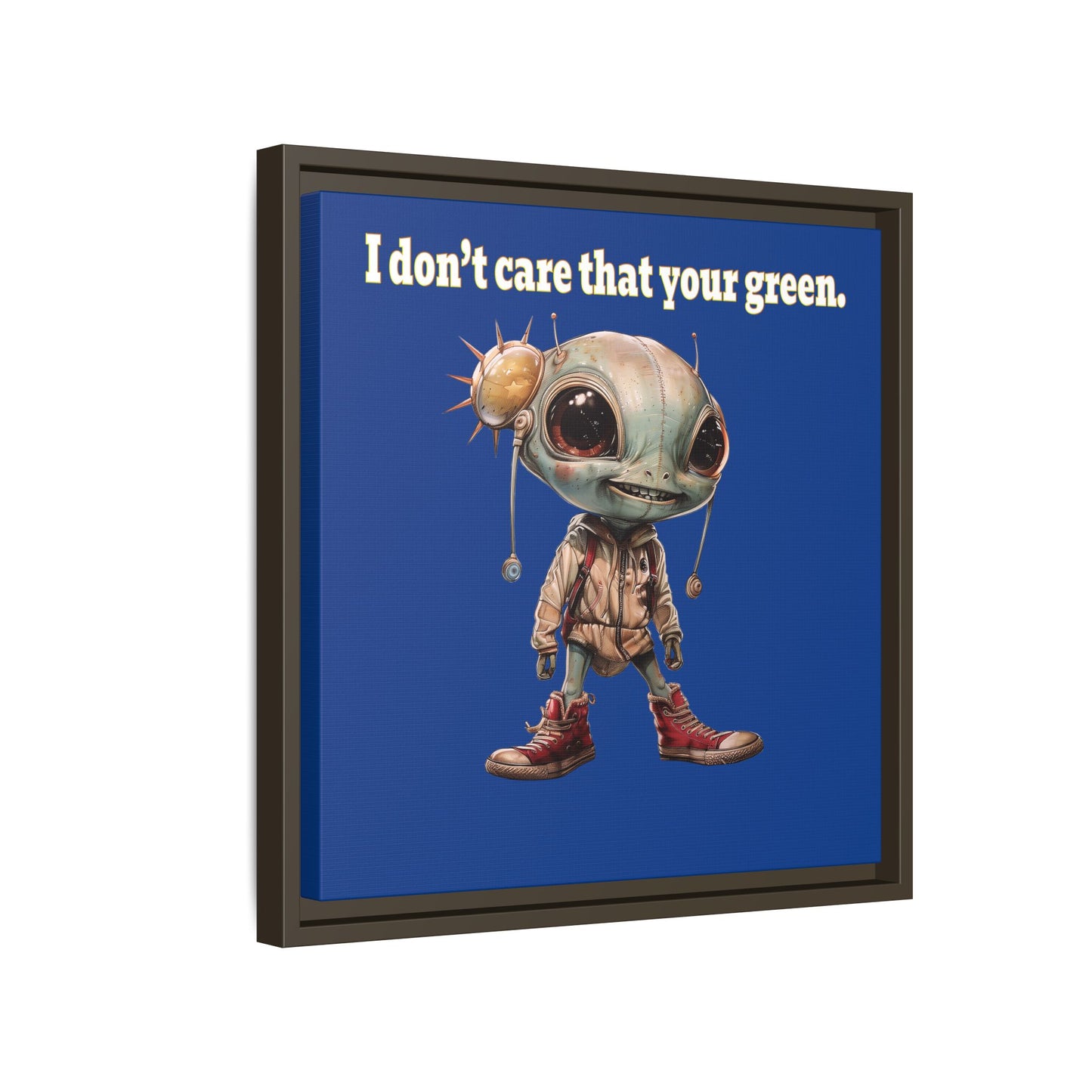 I don't care that your green - framed canvas art (dark blue)