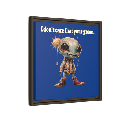 I don't care that your green - framed canvas art (dark blue)