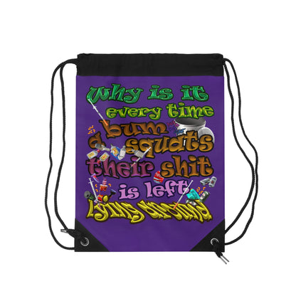 the bum's shit - Drawstring Bag (purple)