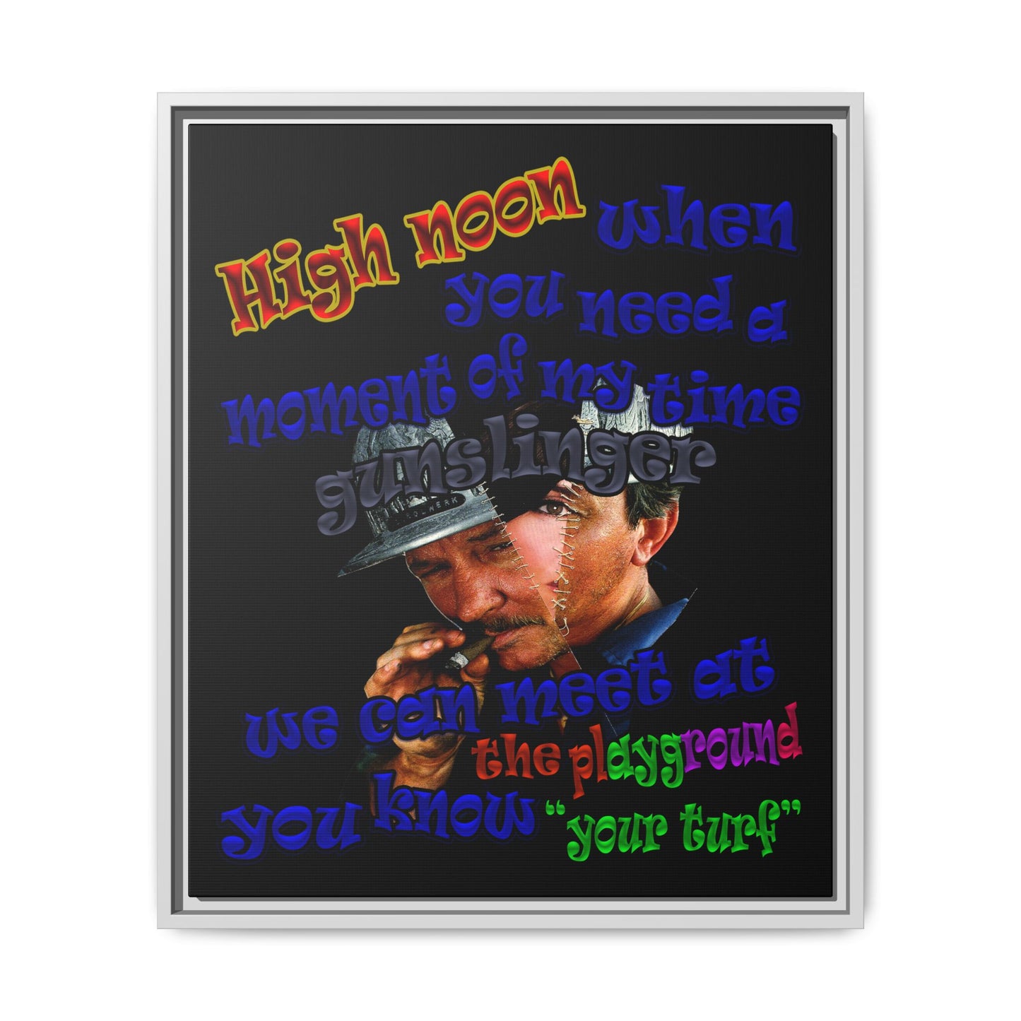 high noon - framed canvas art (black)