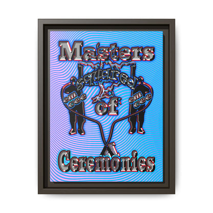 em cee squared - framed canvas art (light blue-purple wave)