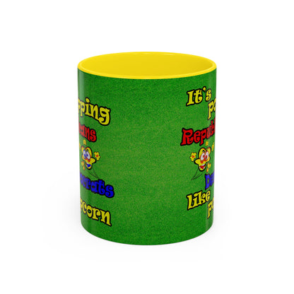 popping like popcorn - Accent Mug (green turf)