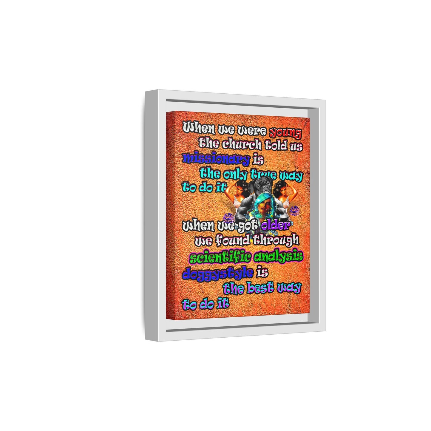 doggystyle - framed canvas art (burnt orange)