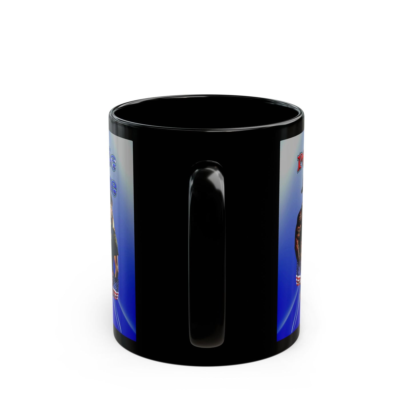 rw&b lives matter - Black Mug (blue-white wave)