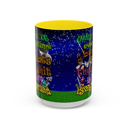 the bum's shit - Accent Mug ('snoops' background)