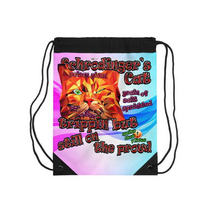 schrodinger's cat - Drawstring Bag (light blue-pink wave)