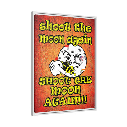 shoot the moon again - framed canvas art (burnt orange)