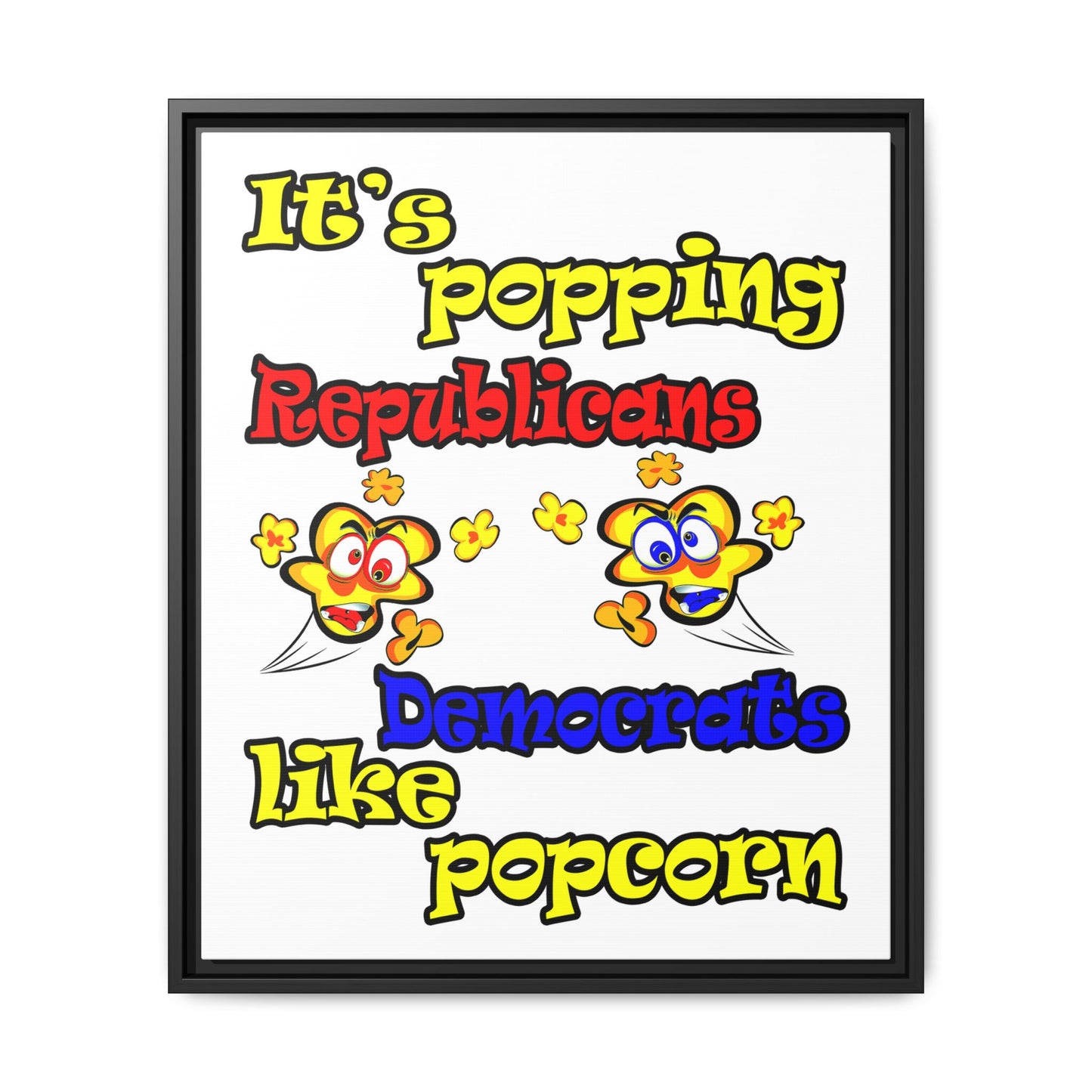 popping like popcorn - framed canvas art (white)