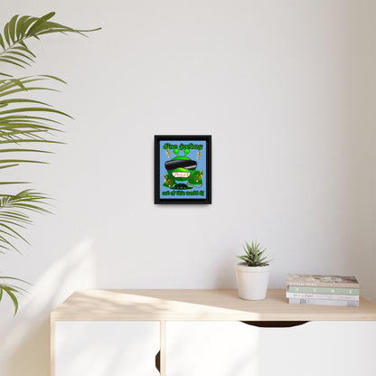 disc jockey - framed canvas art (light blue)