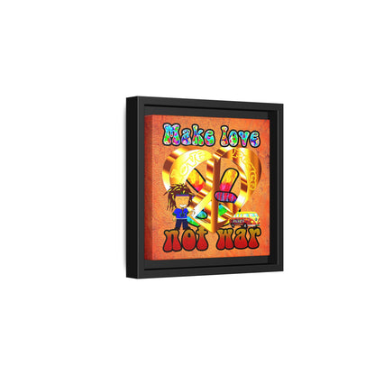love peace - framed canvas art (burnt orange)