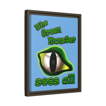 green monster - framed canvas art (light blue)