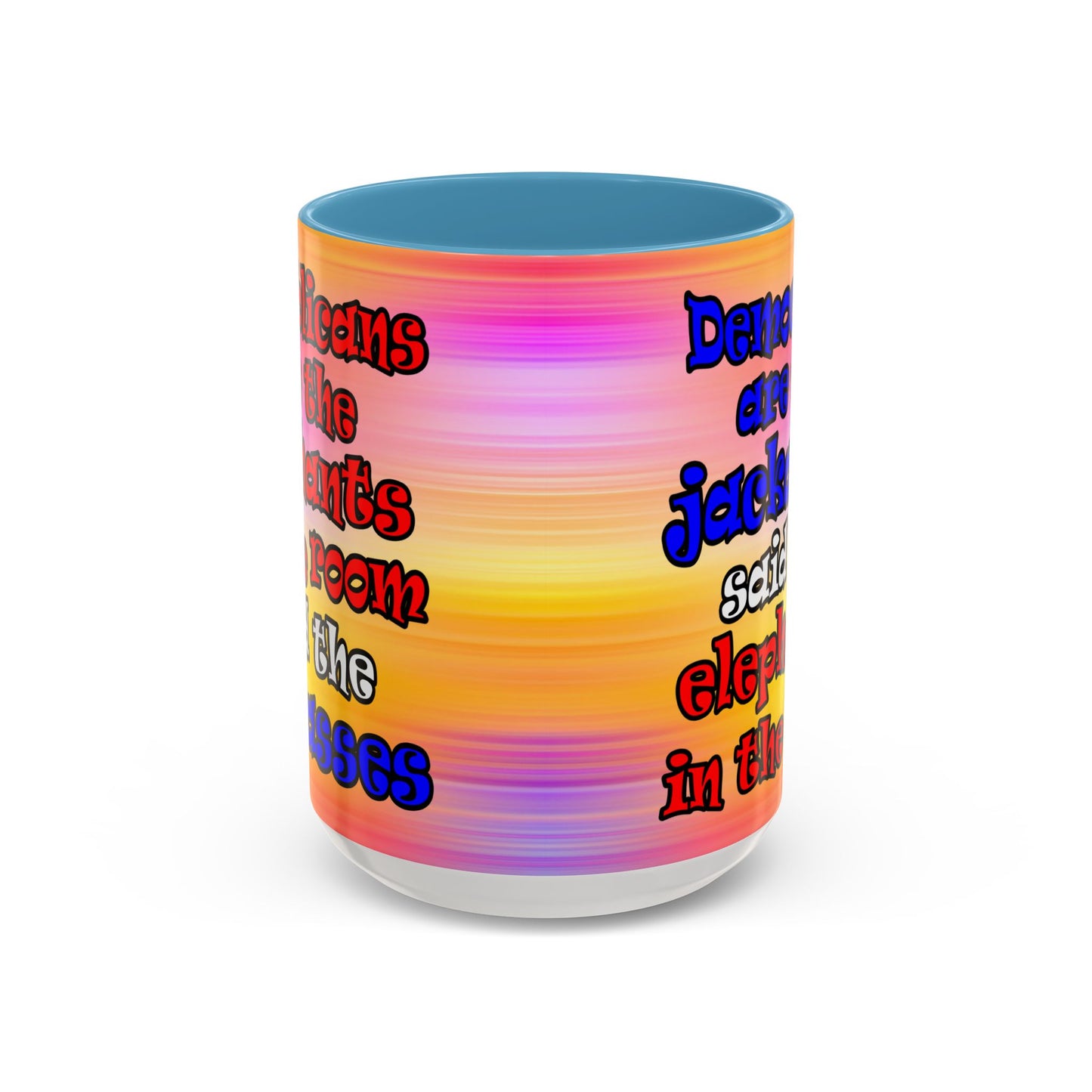 donkeys and elephants - Accent Mug (color blur)
