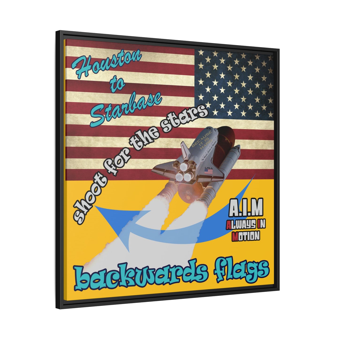 shoot for the stars - framed canvas art (yellow)