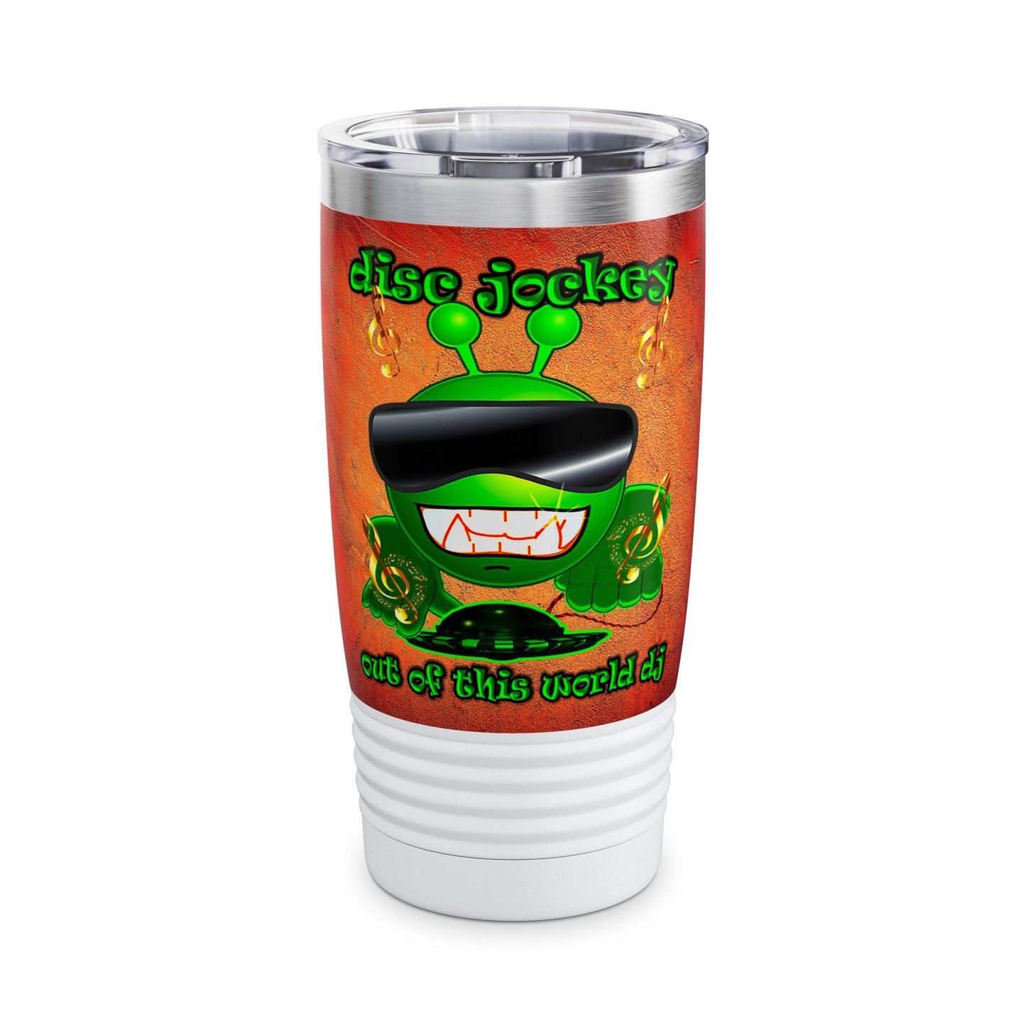 disc jockey - Ringneck Tumbler, 20oz (burnt orange)