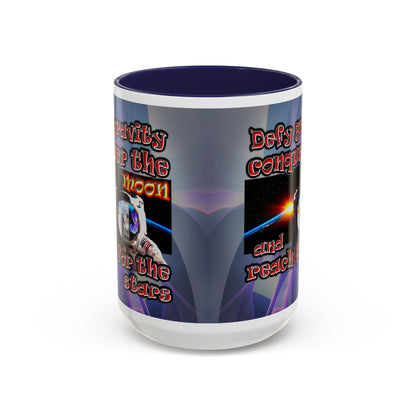 defy conquer reach - Accent Mug (grey-pink wave)