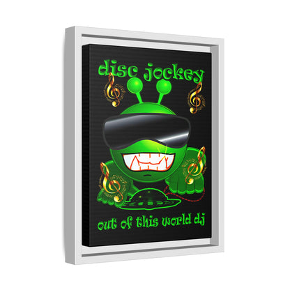 disc jockey - framed canvas art (black)