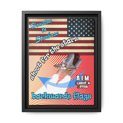 shoot for the stars - framed canvas art (yellow-orange wave)