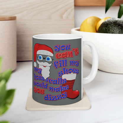 santa's shoes - White Mug (dark grey)