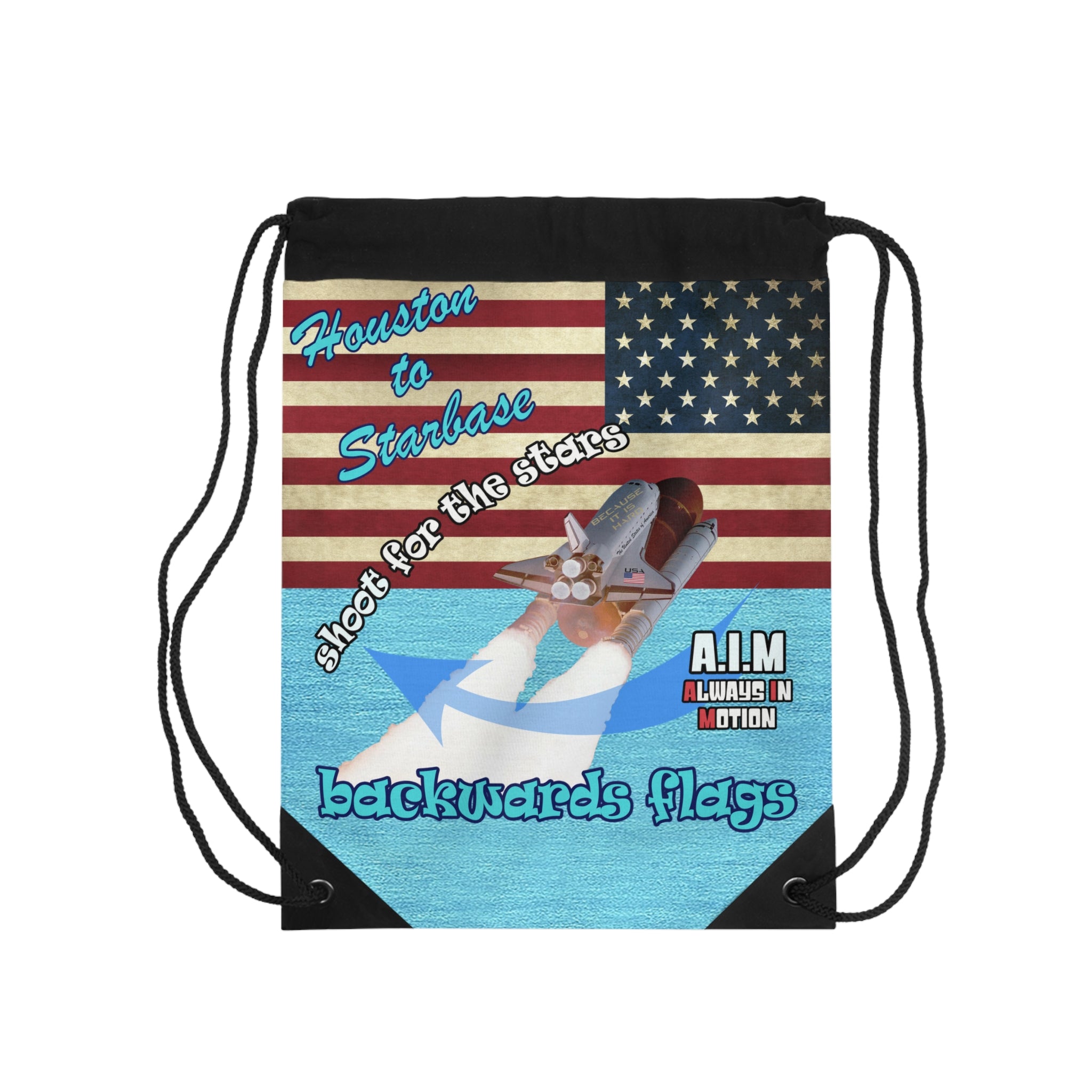 shoot for the stars - Drawstring Bag (faded blue)