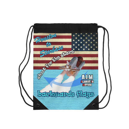 shoot for the stars - Drawstring Bag (faded blue)