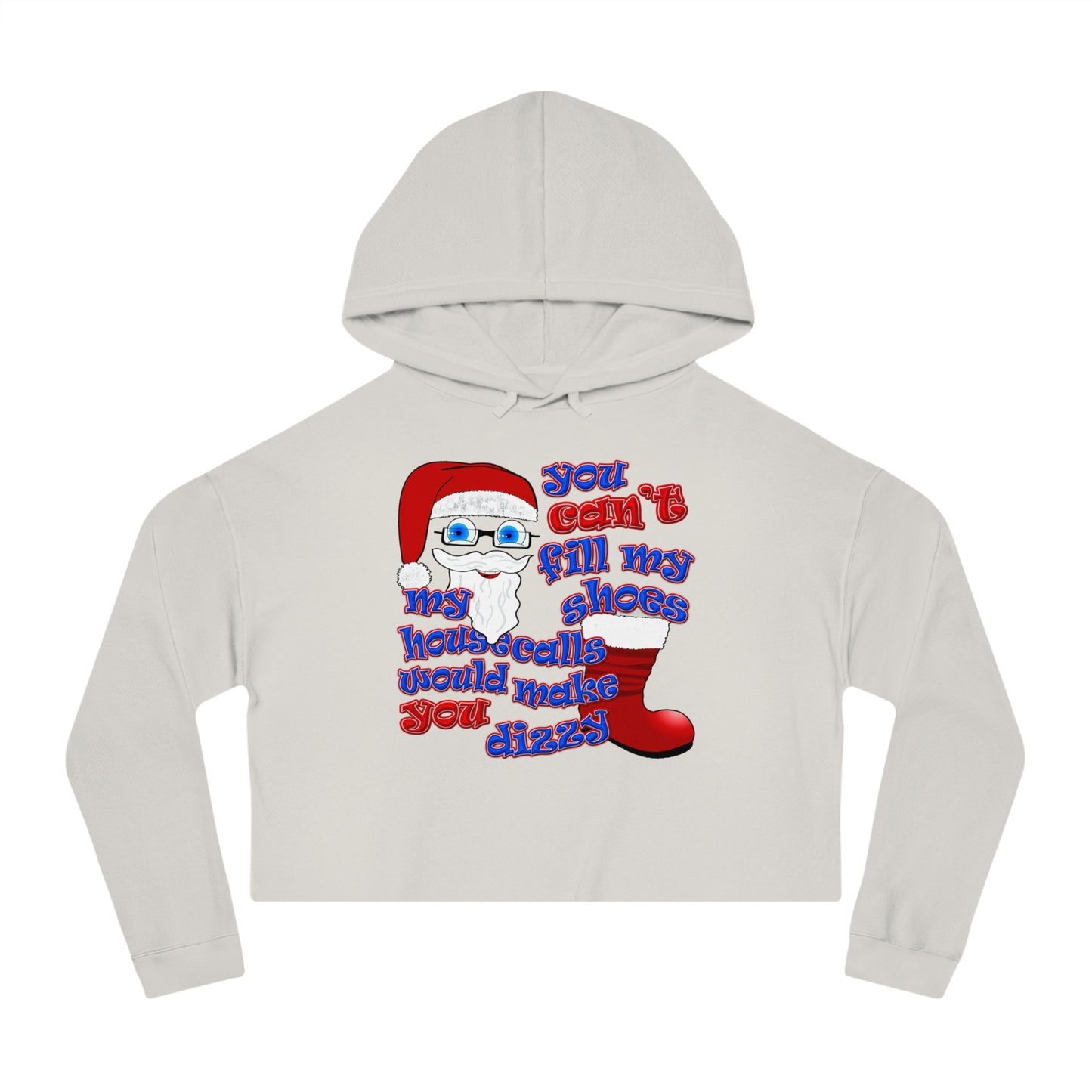 santa's shoes - Women’s Cropped Hooded Sweatshirt