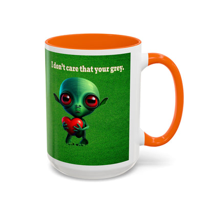 I don't care that your grey - Accent Mug (green turf)