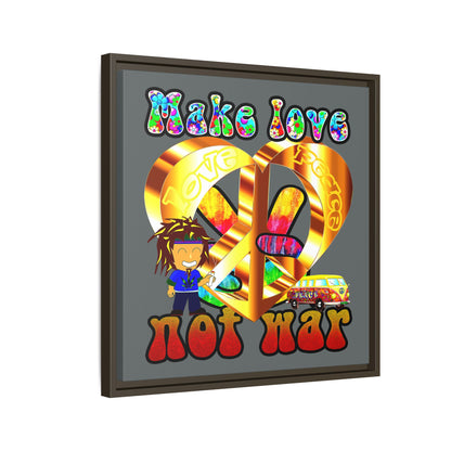 love peace - framed canvas art (dark grey)