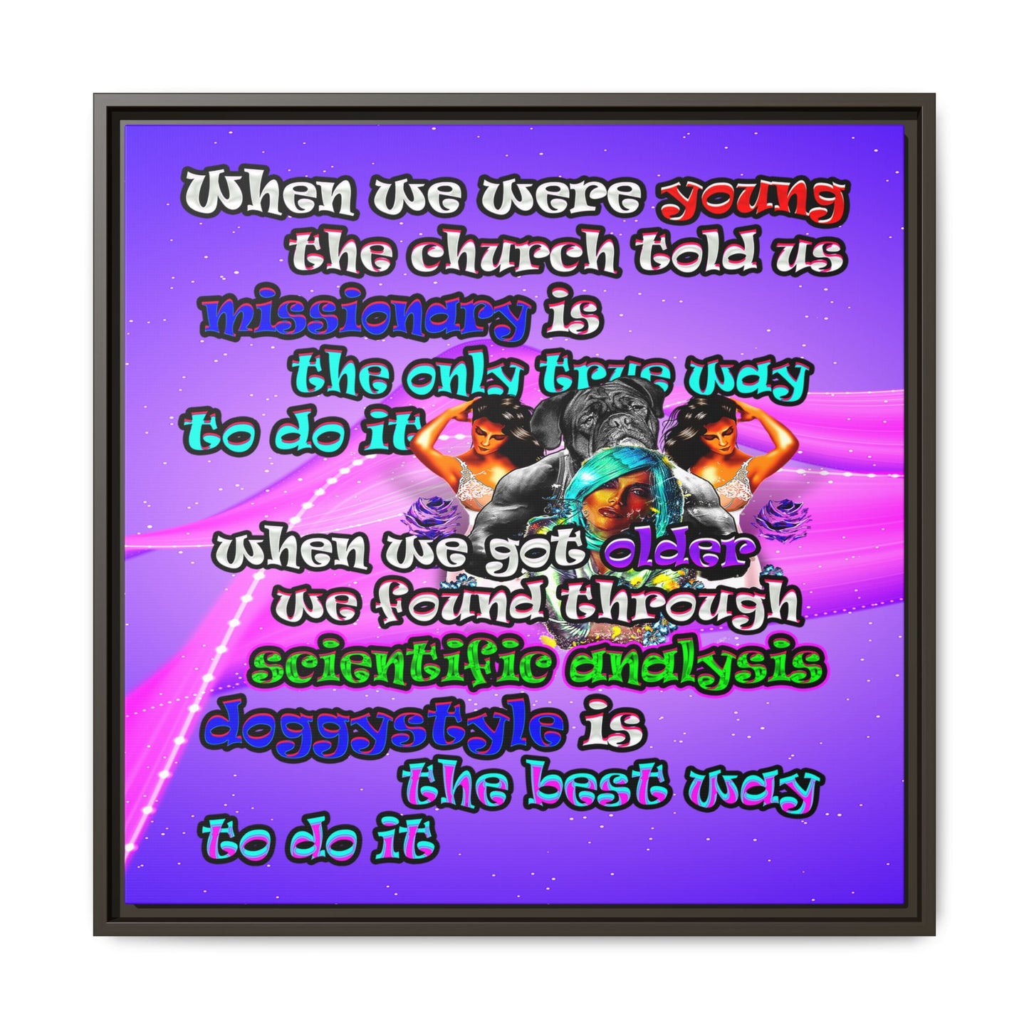 doggystyle - framed canvas art (purple-pink wave)