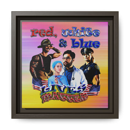 rw&b lives matter - framed canvas art (color blur)