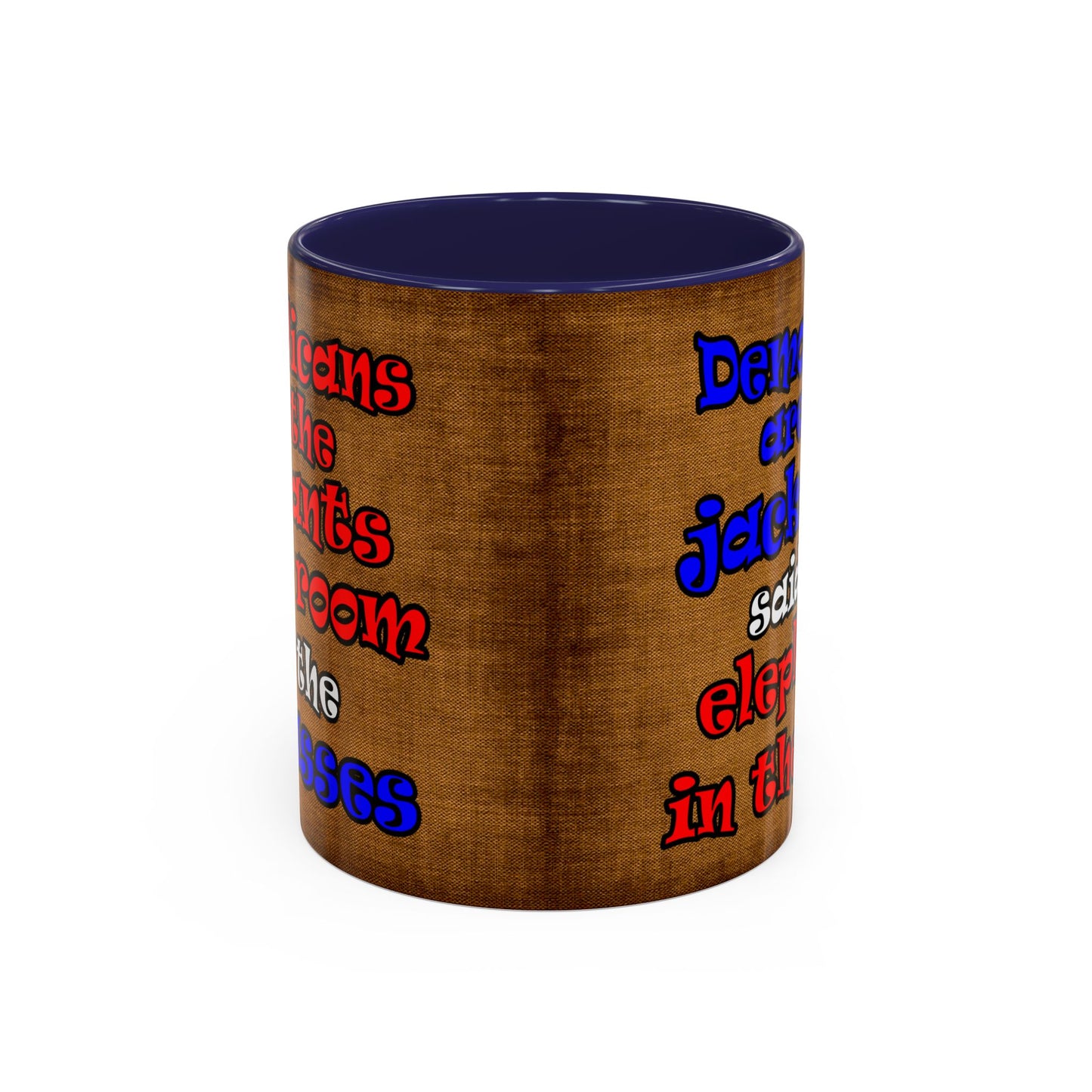 donkeys and elephants - Accent Mug (brown papyrus)
