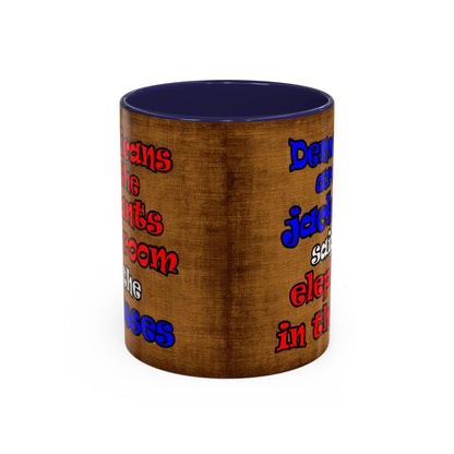 donkeys and elephants - Accent Mug (brown papyrus)