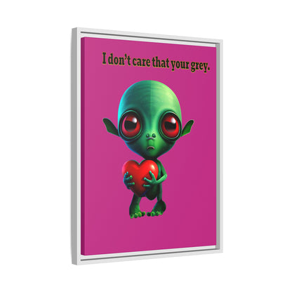I don't care that your grey - framed canvas art (pink)