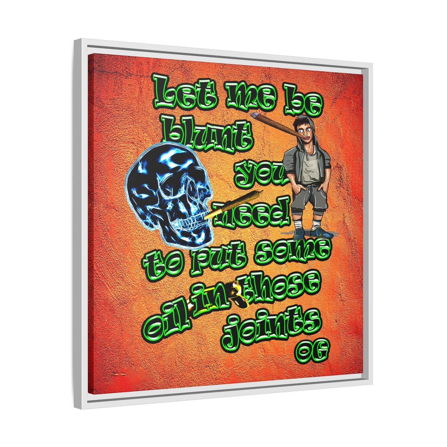 og - framed canvas art (burnt orange)