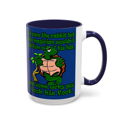turtle race - Accent Mug (dark blue)