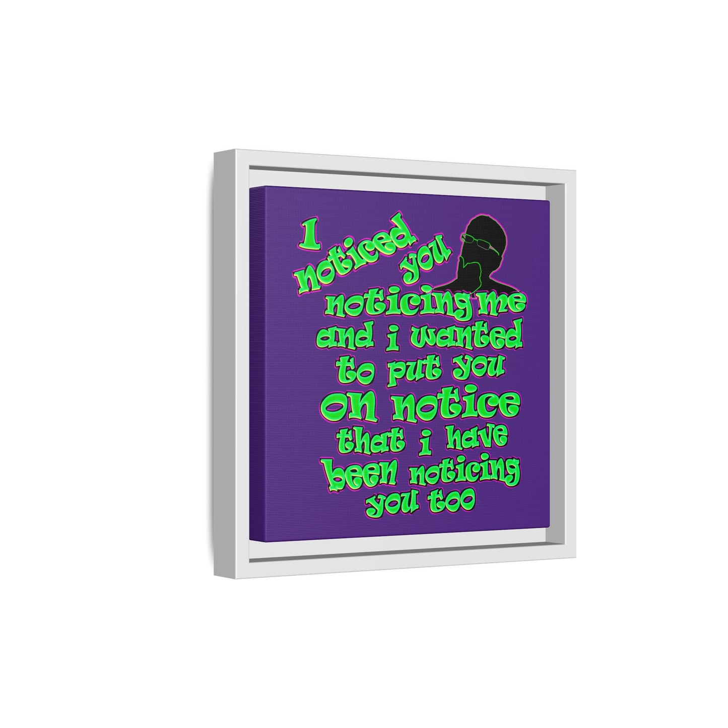noticed you noticing - framed canvas art (purple)