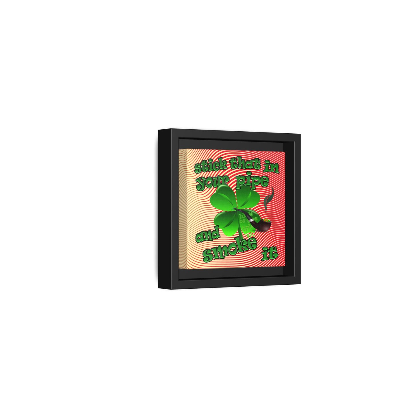 stick that in your pipe and smoke it - framed canvas art (yellow-orange wave)