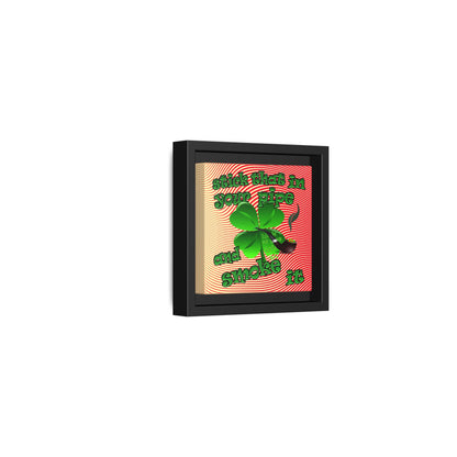 stick that in your pipe and smoke it - framed canvas art (yellow-orange wave)