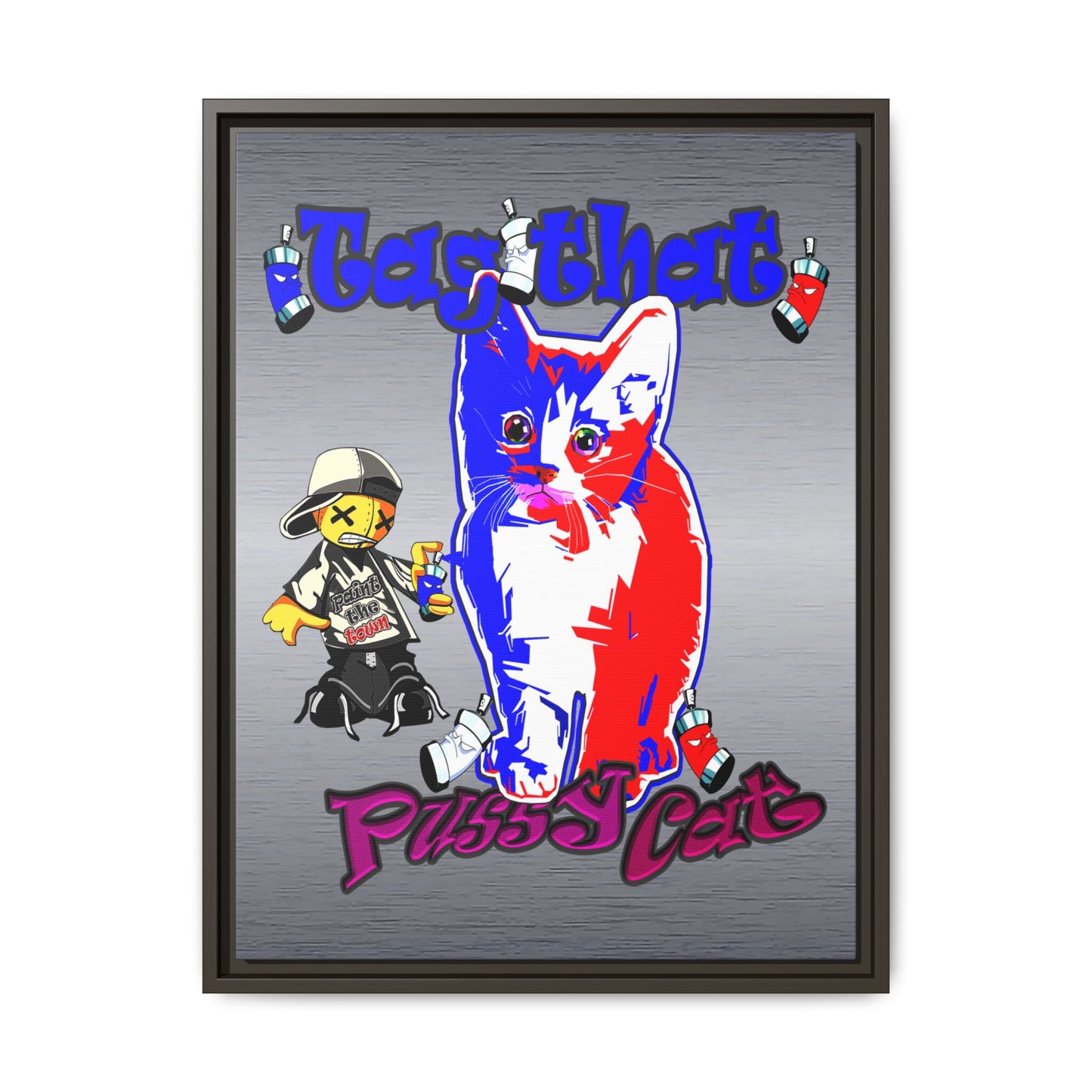 tag that - framed canvas art (brushed nickel)