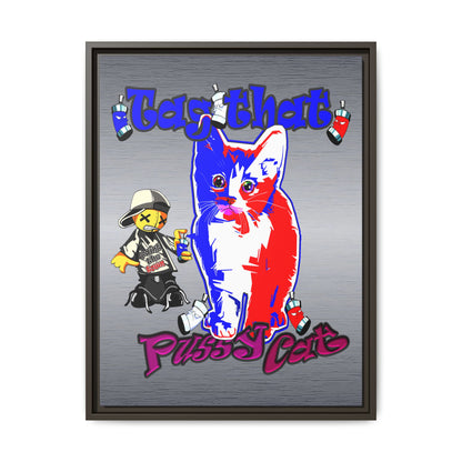 tag that - framed canvas art (brushed nickel)