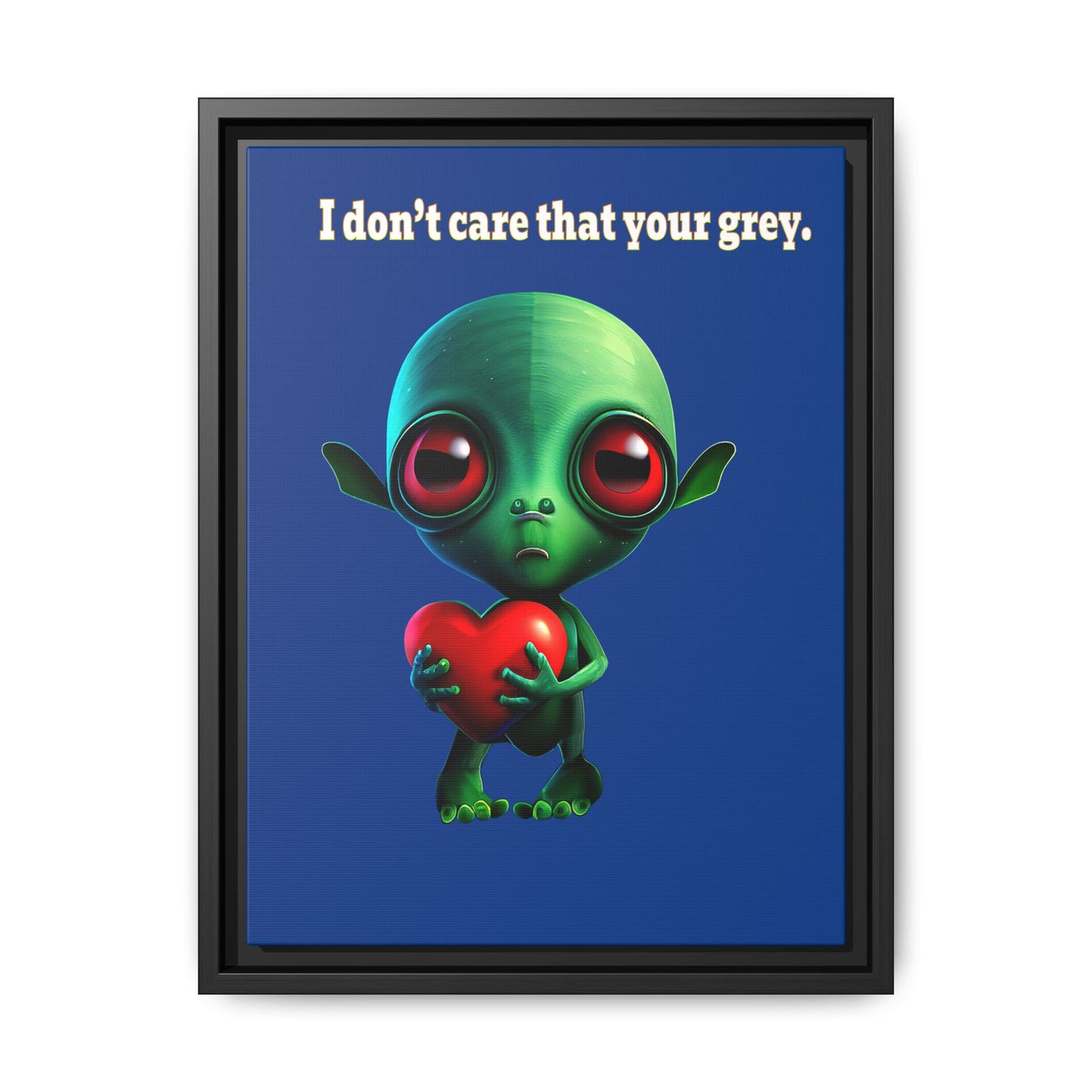 I don't care that your grey - framed canvas art (dark blue)