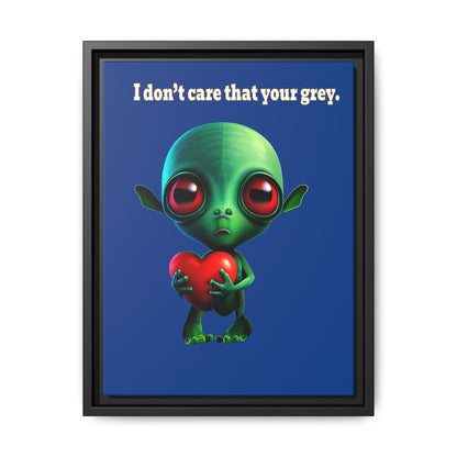 I don't care that your grey - framed canvas art (dark blue)