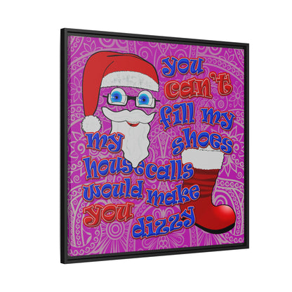 santa's shoes - framed canvas art (pink swirl)