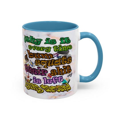 the bum's shit - Accent Mug (white marble)