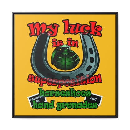 my luck - framed canvas art (yellow)