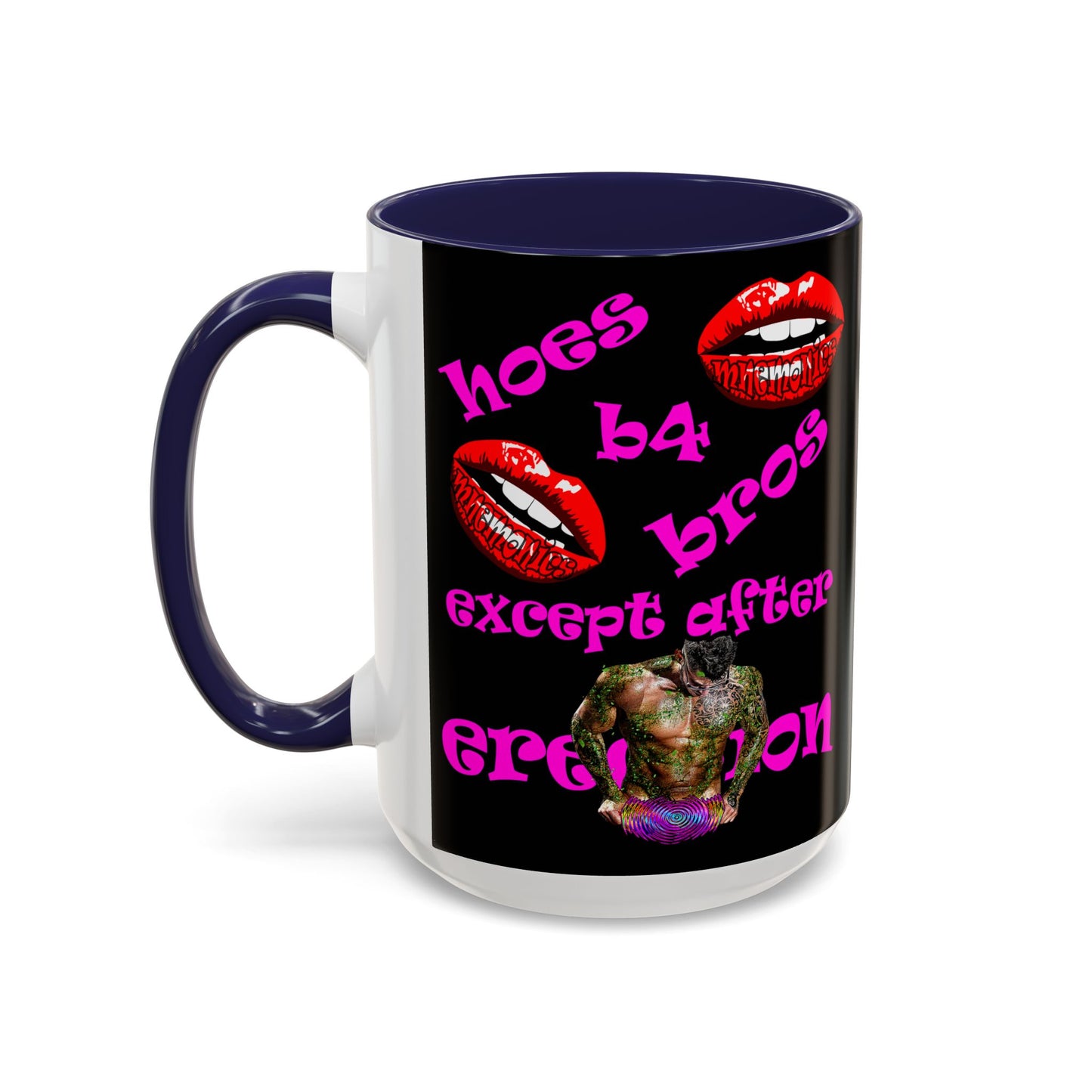hoes b4 bros - Accent Mug (black)
