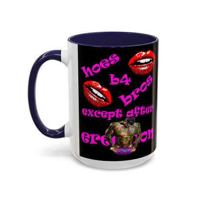 hoes b4 bros - Accent Mug (black)