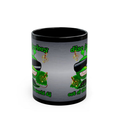 disc jockey - Black Mug (brushed nickel)