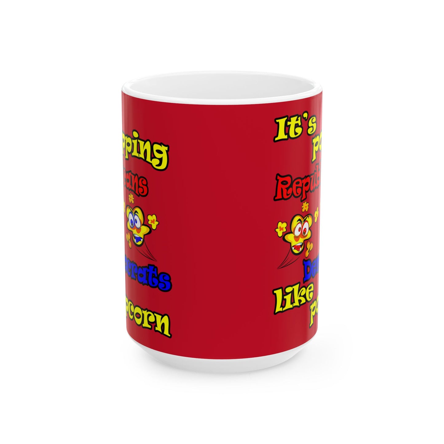 popping like popcorn - White Mug (dark red)
