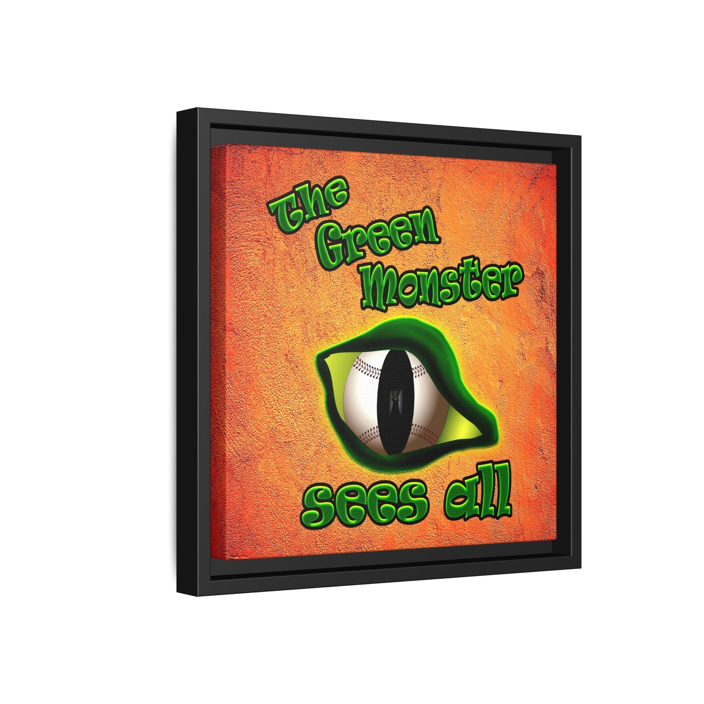 green monster - framed canvas art (burnt orange)