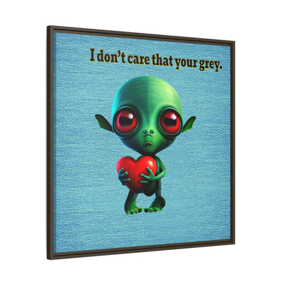I don't care that your grey - framed canvas art (faded blue)
